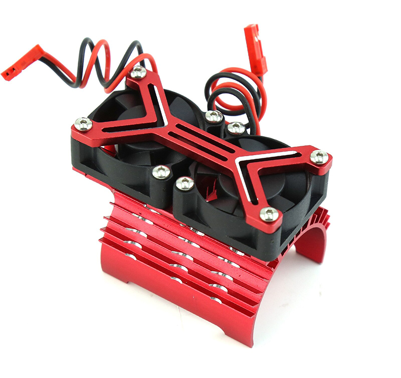 C33218RED 36mm Motor Heatsink+Twin 30x30mm Cooling Fan 20, 000 rpm - Image 1