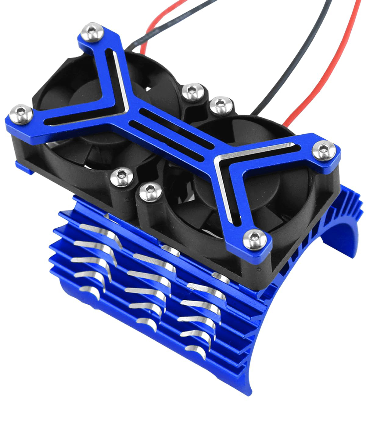 C33219BLUE 40mm Motor Heatsink+Twin 30x30mm Cooling Fan 20, 000 rpm - Image 1