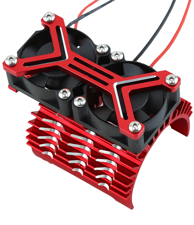 C33219RED 40mm Motor Heatsink+Twin 30x30mm Cooling Fan 20, 000 rpm - Image 1