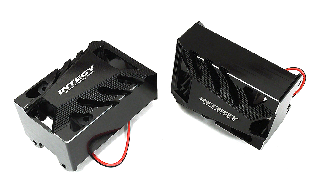 C33271BLACK Machined Shrouds w/ Twin Cooling Fan 40x40mm 17k rpm for Traxxas XRT 3474X - Image 1