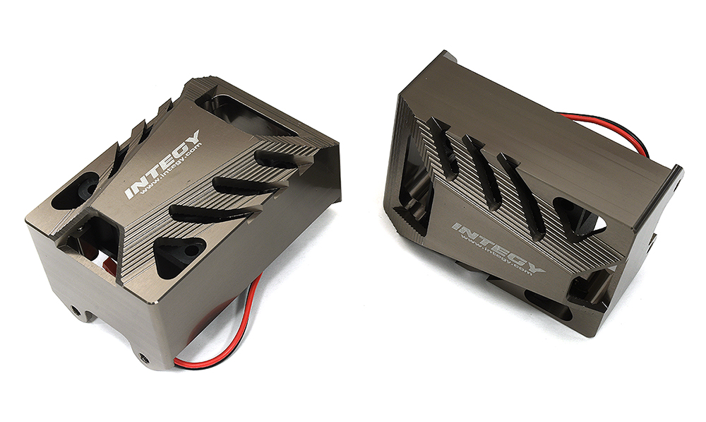 C33271GREY Machined Shrouds w/ Twin Cooling Fan 40x40mm 17k rpm for Traxxas XRT 3474X - Image 1