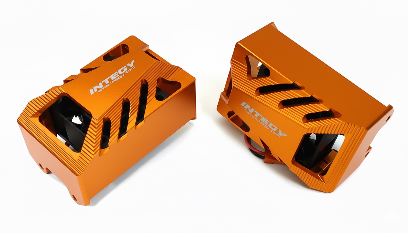 C33271ORANGE Machined Shrouds w/ Twin Cooling Fan 40x40mm 17k rpm for Traxxas XRT 3474X - Image 1