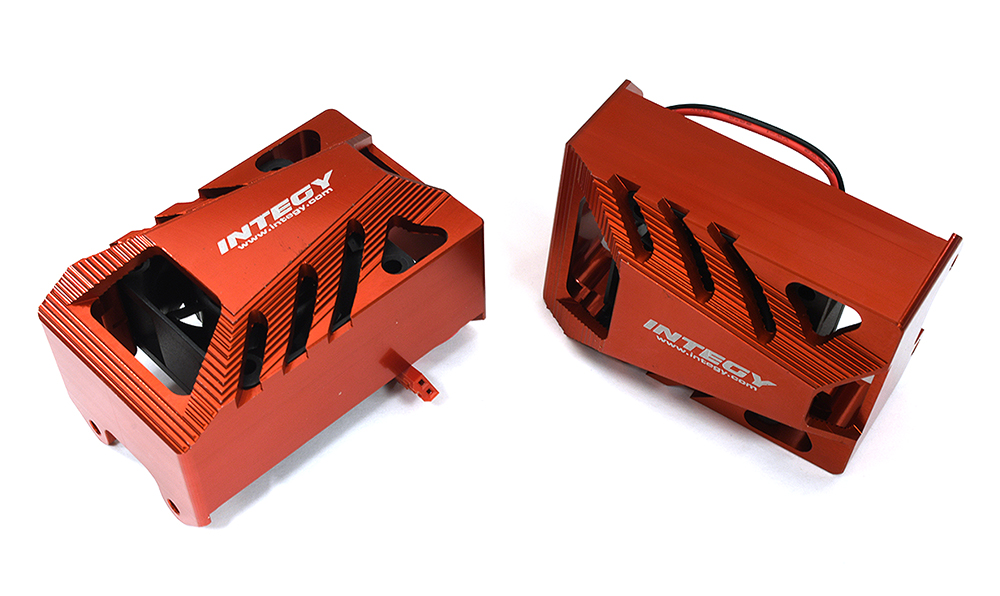 C33271RED Machined Shrouds w/ Twin Cooling Fan 40x40mm 17k rpm for Traxxas XRT 3474X - Image 1