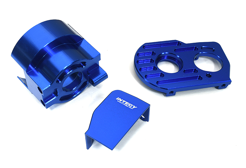 C33279BLUE Billet Machined Center Diff & Motor Mount Set for Losi 1/10 Lasernut U4 4WD RTR - Image 1
