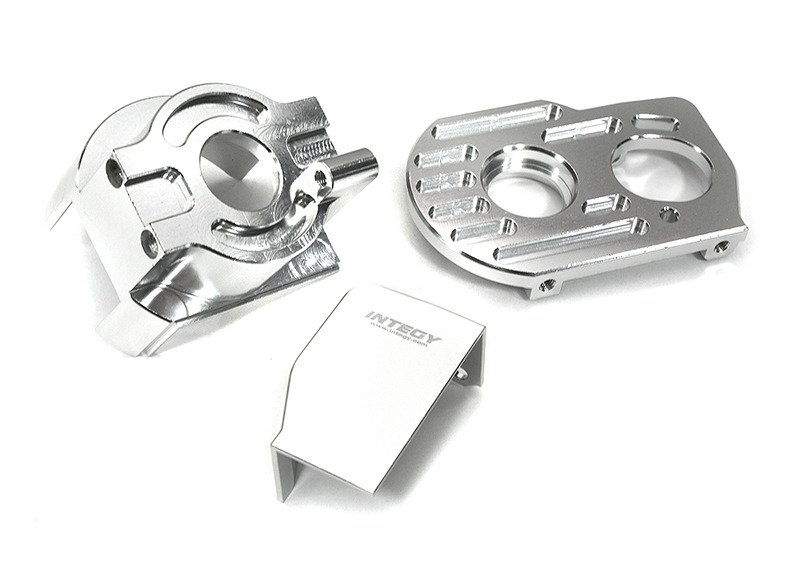 C33279SILVER Billet Machined Center Diff & Motor Mount Set for Losi 1/10 Lasernut U4 4WD RTR - Image 1