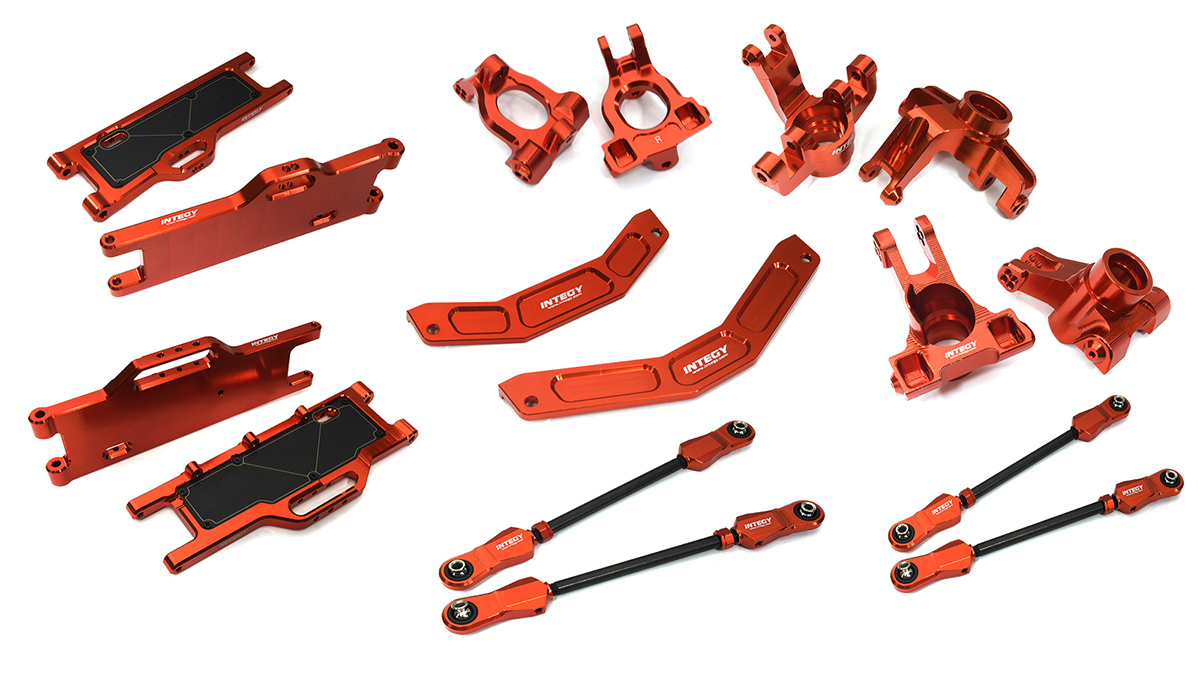 C33280RED Red Billet Machined Suspension Upgrade Kit for Arrma 1/10 Kraton 4X4 4S V2 BLX - Image 1