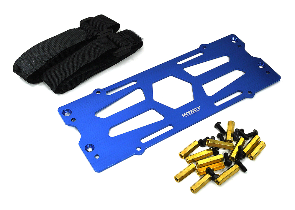 C33281BLUE Billet Machined Battery Plate for Losi 1/10 Lasernut U4 4WD Brushless RTR - Image 1