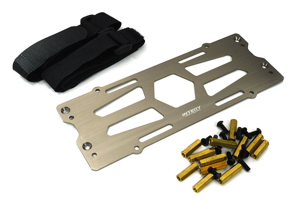 C33281GREY Billet Machined Battery Plate for Losi 1/10 Lasernut U4 4WD Brushless RTR - Image 1