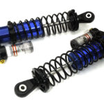 Blue Billet Machined Upgrade Piggyback Shocks Pair for Axial SCX6 Crawler