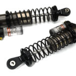 Grey Billet Machined Upgrade Piggyback Shocks Pair for Axial SCX6 Crawler