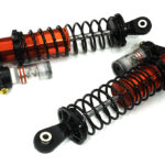 Red Billet Machined Upgrade Piggyback Shocks Pair for Axial SCX6 Crawler