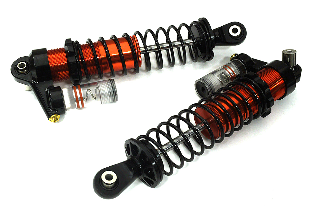 C33282RED Red Billet Machined Upgrade Piggyback Shocks Pair for Axial SCX6 Crawler - Image 1