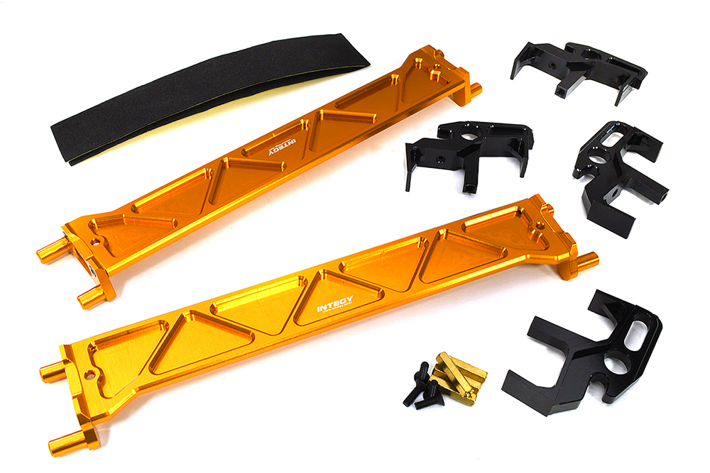 C33303ORANGE Billet Machined Battery Hold-Downs & Mounts Kit for Traxxas XRT 7819 - Image 1