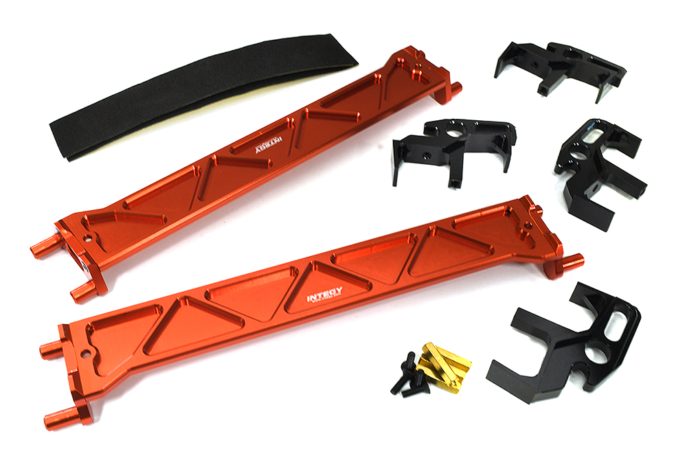 C33303RED Billet Machined Battery Hold-Downs & Mounts Kit for Traxxas XRT 7819 - Image 1