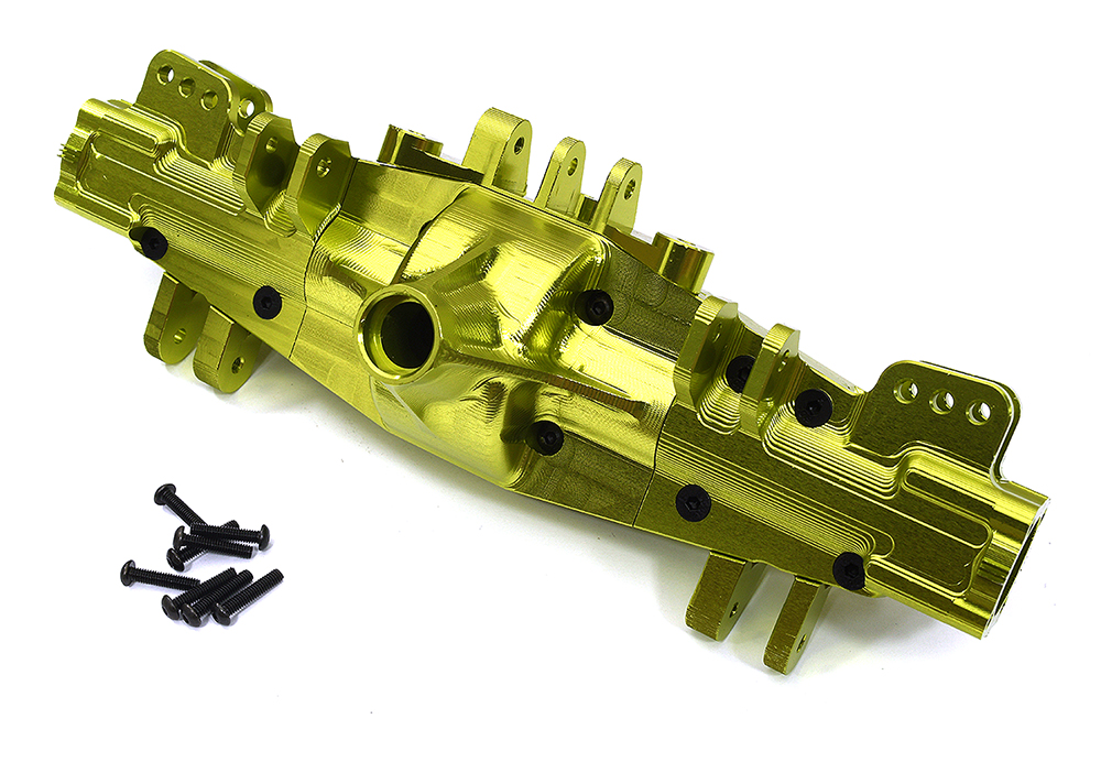 C33333GREEN Billet Machined Axle (1) Housing Set for 1/8 LMT 1.0 4WD Monster Truck - Image 1