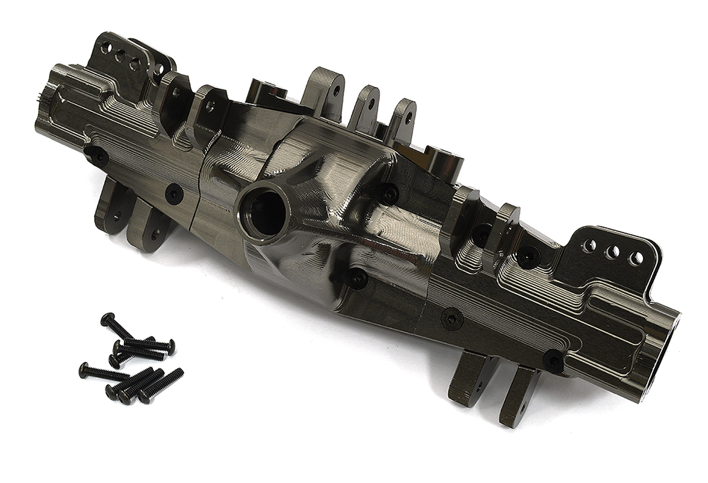 C33333GREY Billet Machined Axle (1) Housing Set for 1/8 LMT 1.0 4WD Monster Truck - Image 1