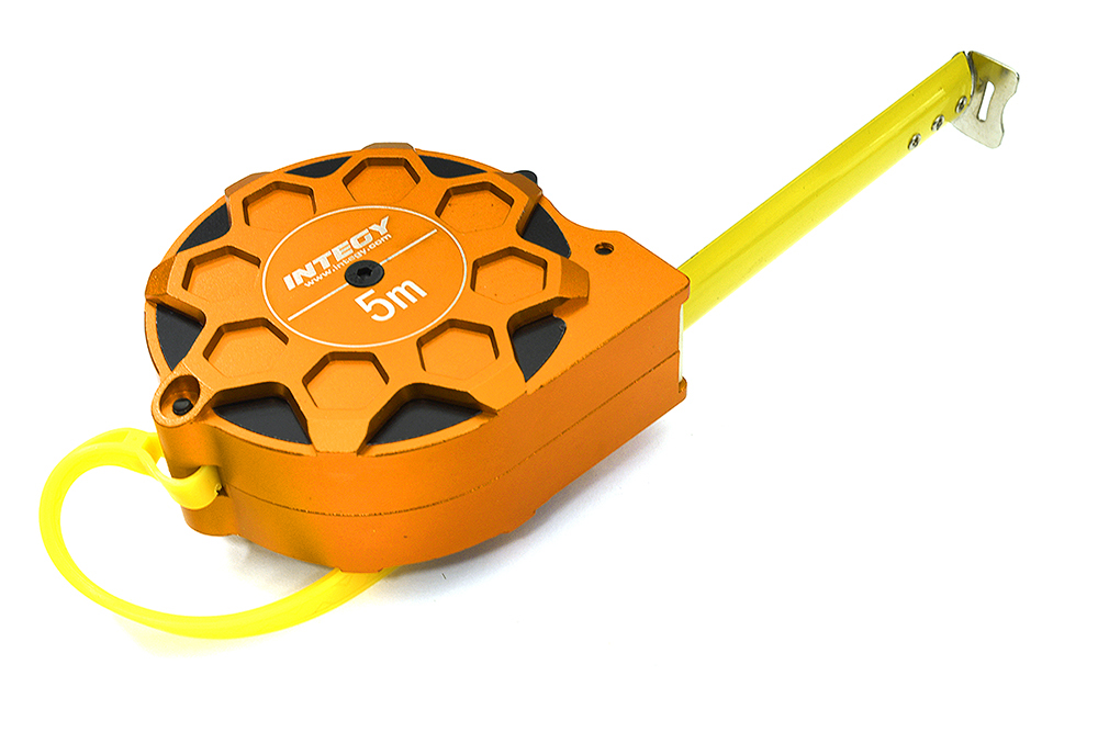 C33346ORANGE 5 Meter Tape Measure by Integy - Alloy Machined Case, 15ft Metric & Inch, Orange - Image 1