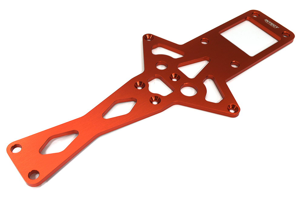 C33349RED Billet Machined Red Center Chassis Brace Upgrade for Losi 1/6 Super Baja Rey 2.0 - Image 1