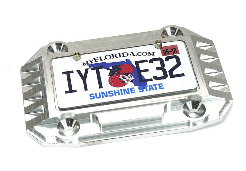 C33352SILVER Realistic License Plate w/ Alloy Frame for Axial 1/6 SCX6 250008 - Image 1
