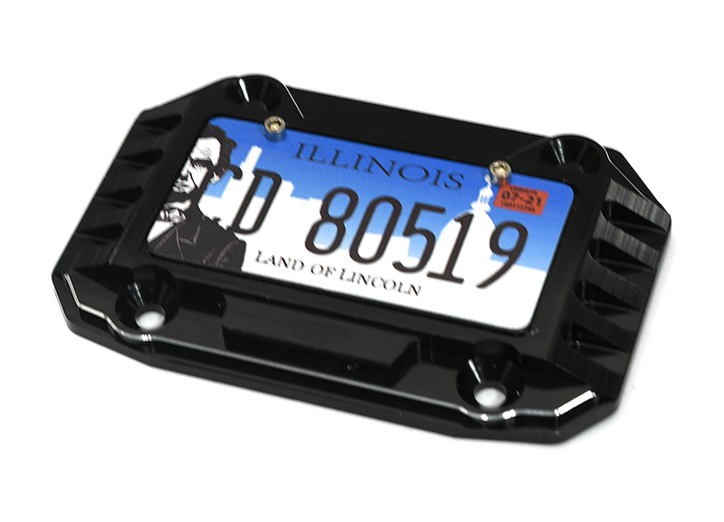 C33353BLACK Realistic License Plate w/ Alloy Frame for Axial 1/6 SCX6 250008 - Image 1