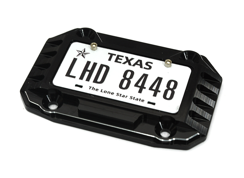 C33356BLACK Realistic Black License Plate with Alloy Frame for Axial 1/6 SCX6 250008 - Image 1