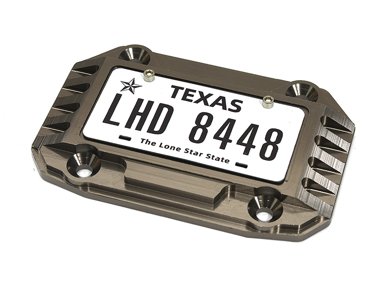 C33356GREY Realistic License Plate w/ Alloy Frame for Axial 1/6 SCX6 250008 - Image 1