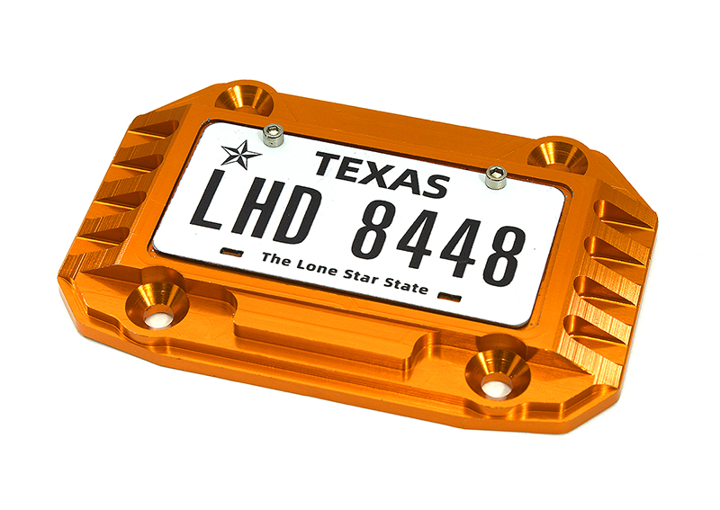 C33356ORANGE Realistic License Plate w/ Alloy Frame for Axial 1/6 SCX6 250008 - Image 1