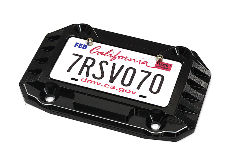 C33357BLACK Realistic License Plate w/ Alloy Frame for Axial 1/6 SCX6 250008 - Image 1