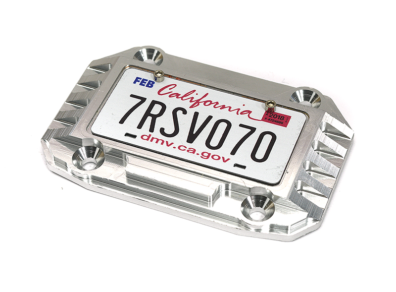 C33357SILVER Realistic License Plate w/ Alloy Frame for Axial 1/6 SCX6 250008 - Image 1