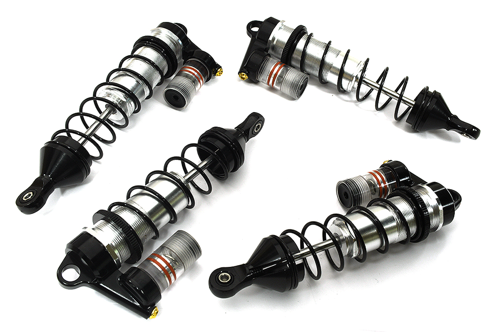 C33363SILVER Machined Piggyback Shock Set for Arrma 1/8 Kraton 6S BLX ARA330621 ARA330622 - Image 1