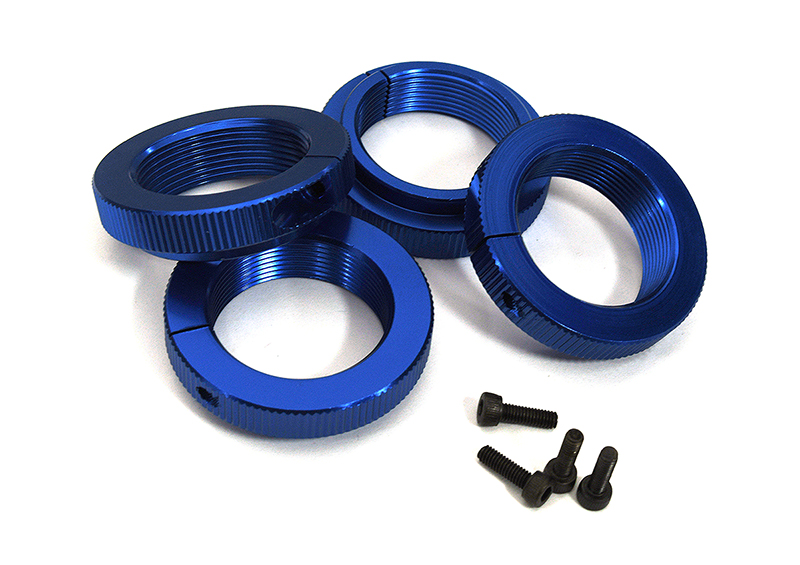C33364BLUE Clamp Type Spring Adjustment Collars for Traxxas X-Maxx 4X4 - Blue 7767 - Image 1
