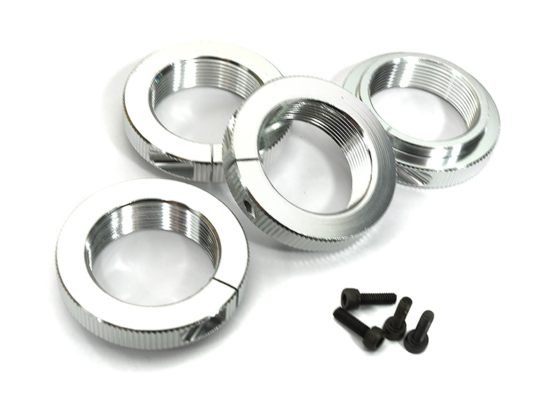 C33364SILVER Silver Clamp Type Spring Adjustment Collars for Traxxas X-Maxx 4X4 7767 - Image 1