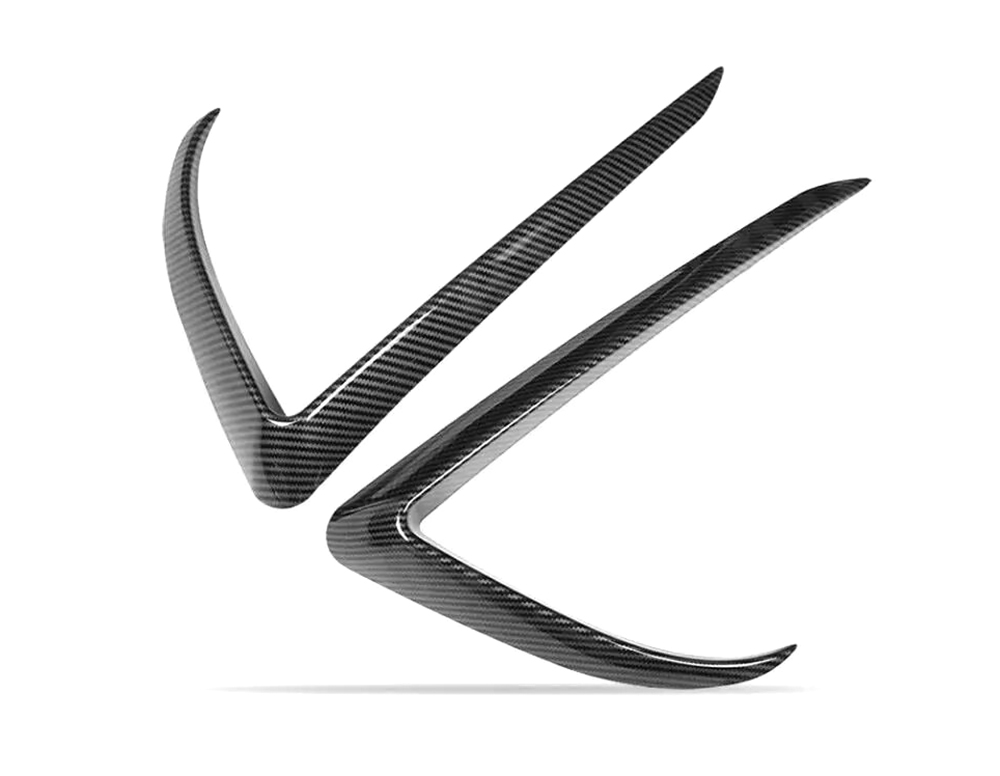 C33382 Glossy Carbon Front Fog Light Trim Eyebrow Cover for Tesla Model 3 - Image 1