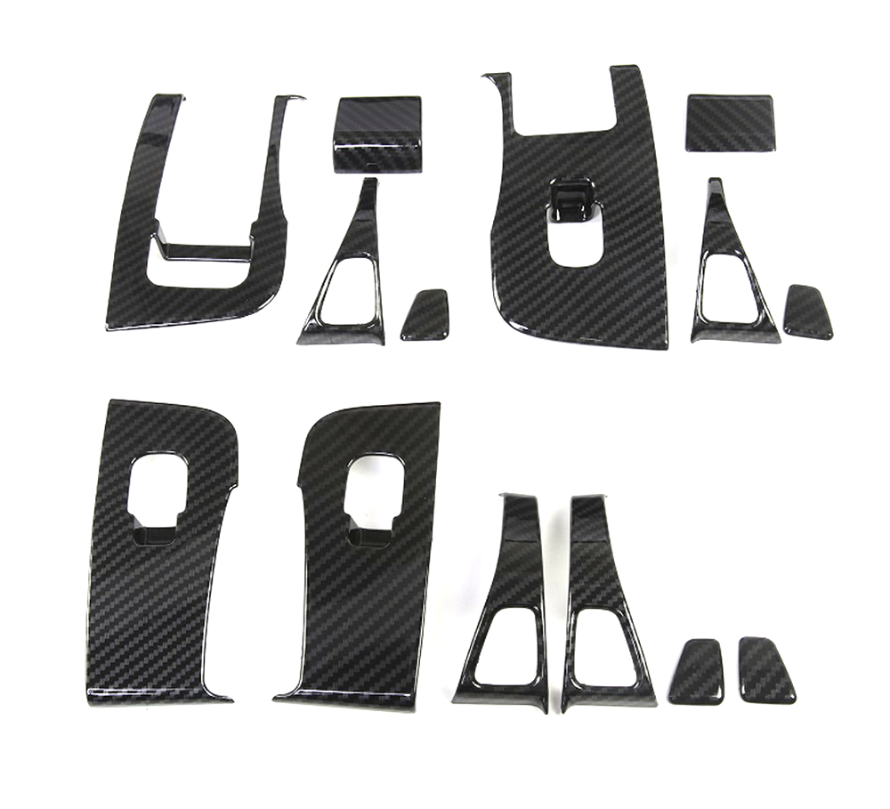 C33391 Glossy Carbon Fiber Windows Control Panel Trim Covers for Tesla 21-23 Model 3/Y - Image 1