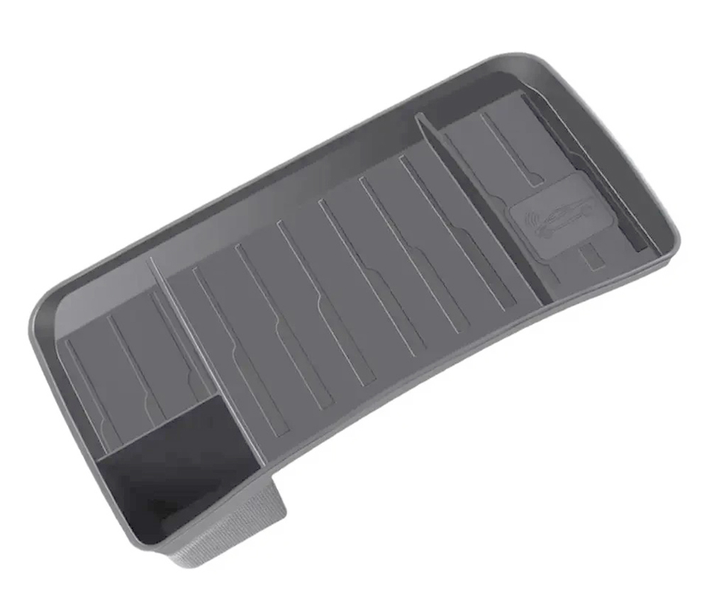 C33395 Grey TPE Rear Screen Stand Storage Tray Organizer for Tesla 17-23 Model 3/Y - Image 1
