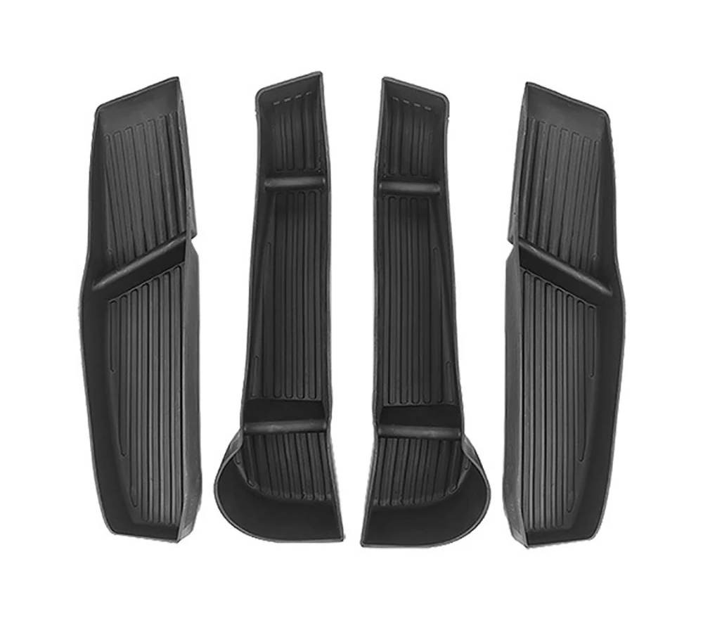 C33399 Black TPE 4pcs Door Side Storage Box Interior Tray for Tesla 21-24 Model Y - Image 1