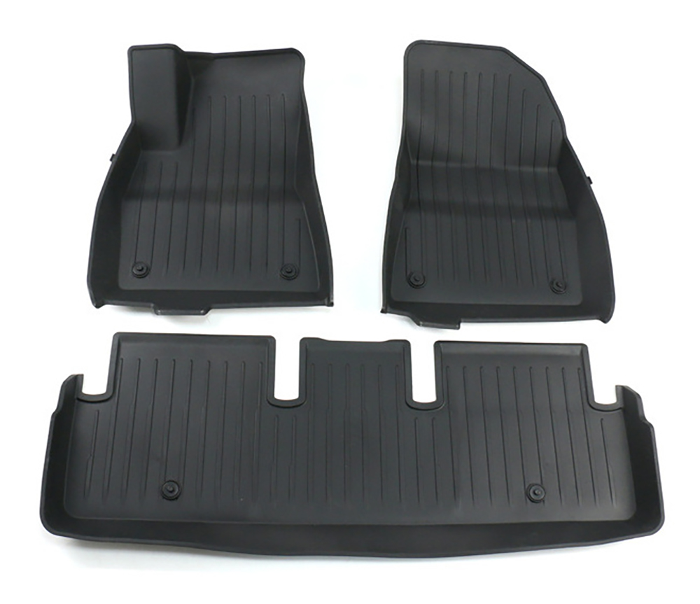 C33412 Black TPE Plastic Weather F&R Floor Mats for Tesla 24 Model 3 - Image 1