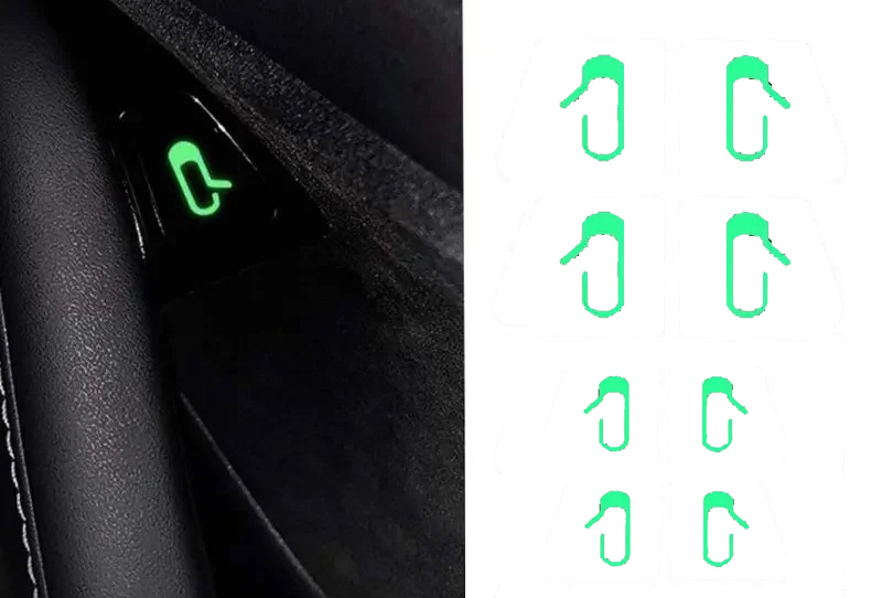 C33424 Fluorescent Door Exit Button Decal Stickers for Tesla Model 3/Y - Image 1