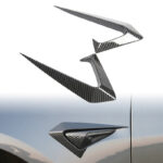 Glossy Carbon Side Camera Aero Blade Trims Covers for Tesla 17-22 Model 3 - Image 2