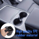Black TPE Center Console Cup Holder for Tesla 21-23 Model 3/Y - Image 2
