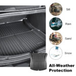 Black TPE Plastic Large Trunk Mat w/ Pattern for Tesla 24 Model 3 - Image 3