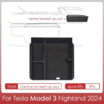 Flocking ABS Central Control Armrest Storage Box for Tesla 24 Model 3 - Image 4