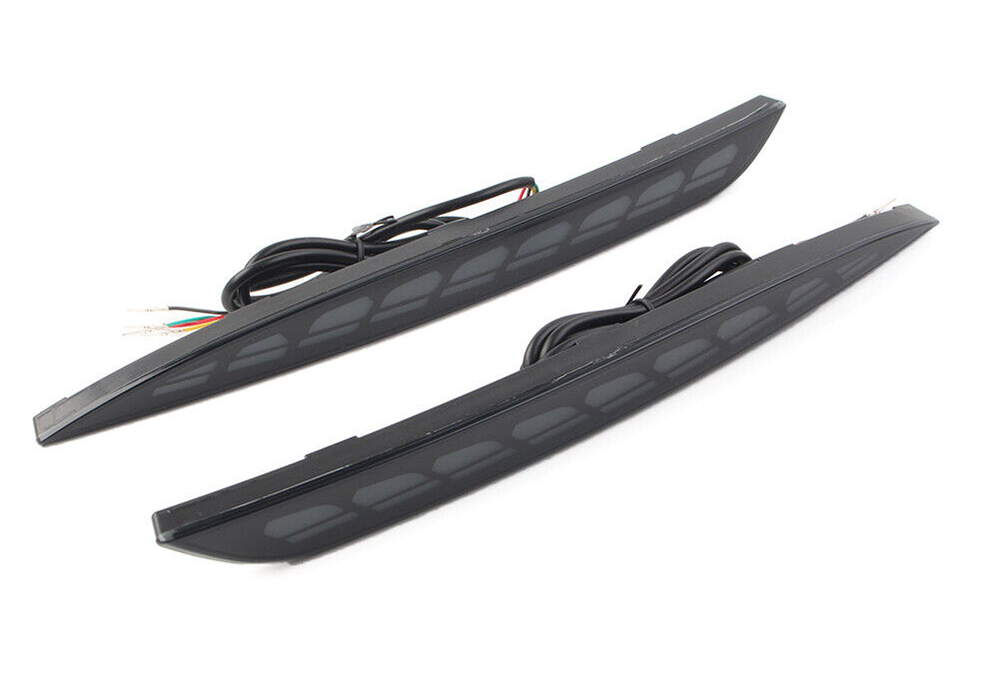 C33476 Black Housing Full LED Rear Bumper Fog Reflex Lamp for Tesla 17-23 Model 3 - Image 1