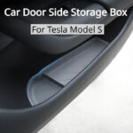 Grey Silicone 4pcs Door Side Storage Box Interior Tray for Tesla 22-24 Model S - Image 2
