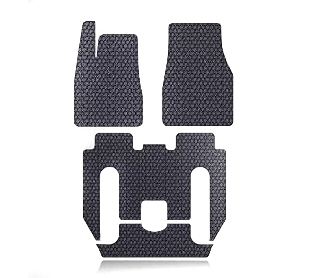 C33488 Black TPE Rubber Floor Mats w/ Center Console for Tesla 17-20 Model X 6 Seats - Image 1