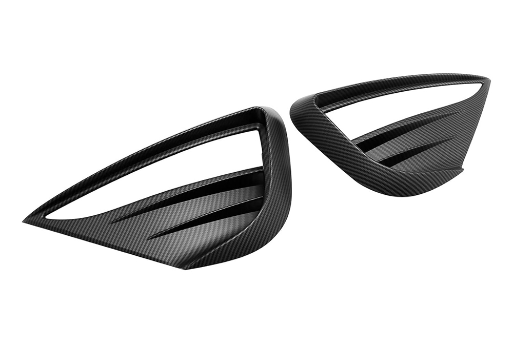C33491 Matte Carbon ABS Front Fog Lamp Aero Trim Covers for Tesla 20-24 Model Y - Image 1