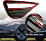Matte Carbon ABS Front Fog Lamp Aero Trim Covers for Tesla 20-24 Model Y - Image 3