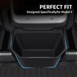 Black ABS Rear Center Console Storage Box for Tesla 20-24 Model Y - Image 4