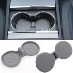 Grey Silicone Cup Holder Coaster for Tesla 22-24 Model 3/S/X - Image 2