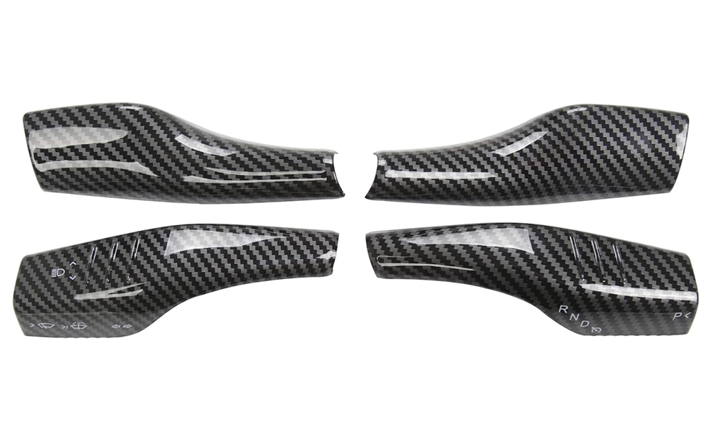 C33527 Glossy Carbon Gear Shift Wiper Lever Covers for Tesla 17-23 Model 3/Y - Image 1